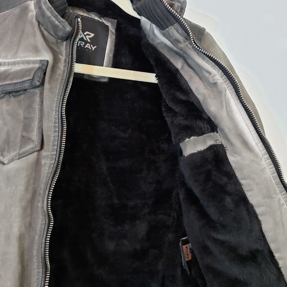 XRAY JEANS Boy's Distressed Wash Shearling Jacket - Picture 3 of 8